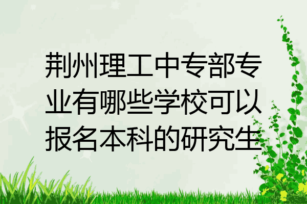 荆州理工中专部专业有哪些学校可以报名本科的研究生