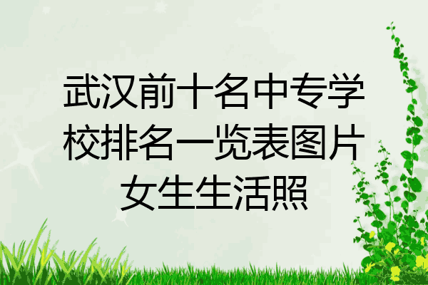 武汉前十名中专学校排名一览表图片女生生活照