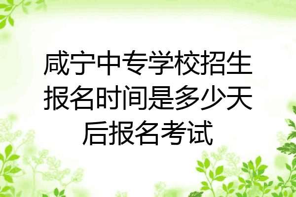 咸宁中专学校招生报名时间是多少天后报名考试