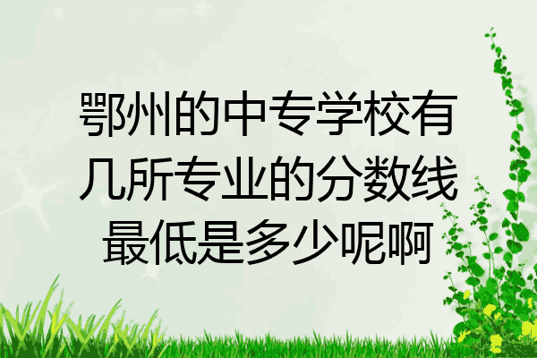 鄂州的中专学校有几所专业的分数线最低是多少呢啊