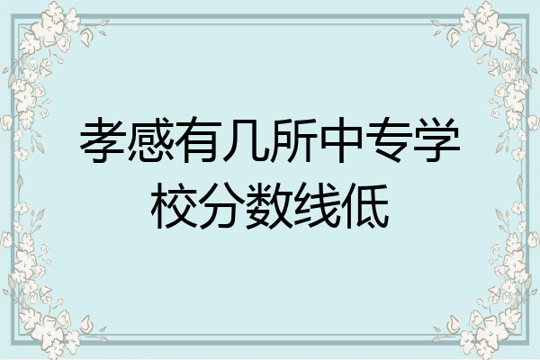 孝感有几所中专学校分数线低
