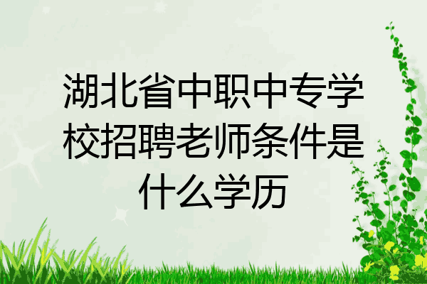 湖北省中职中专学校招聘老师条件是什么学历