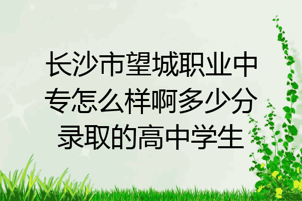 长沙市望城职业中专怎么样啊多少分录取的高中学生