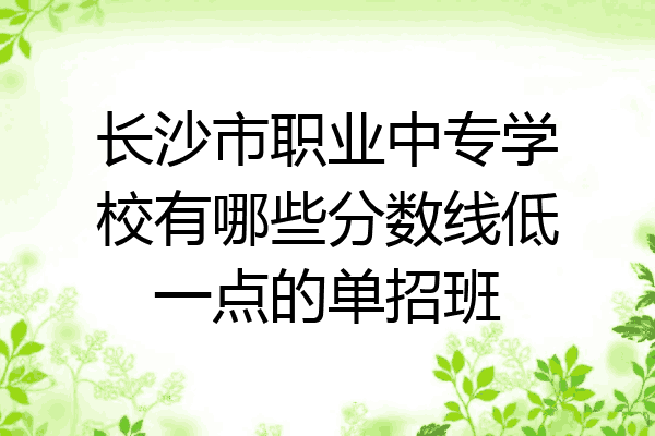长沙市职业中专学校有哪些分数线低一点的单招班