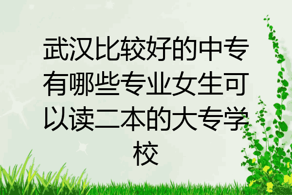 武汉比较好的中专有哪些专业女生可以读二本的大专学校