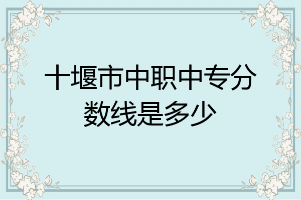 十堰市中职中专分数线是多少