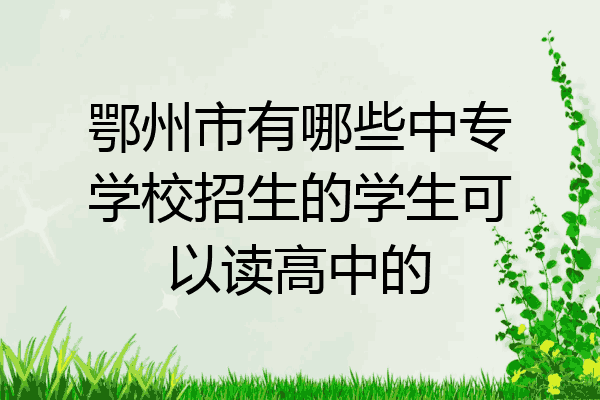 鄂州市有哪些中专学校招生的学生可以读高中的
