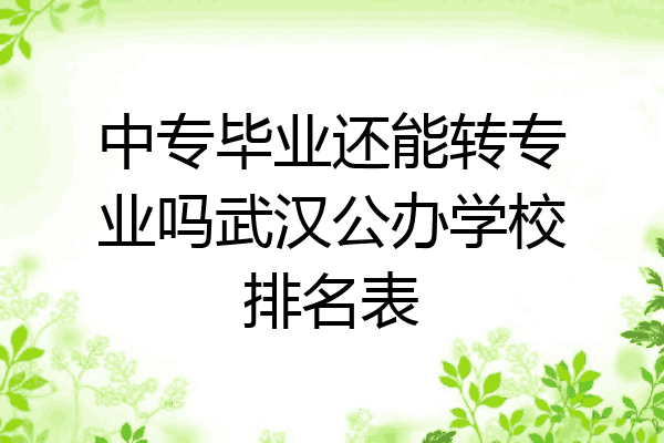 中专毕业还能转专业吗武汉公办学校排名表