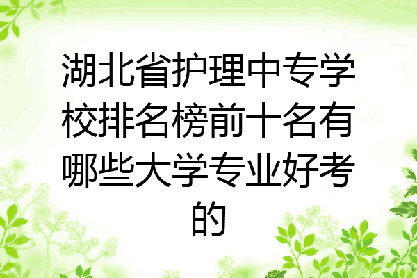 湖北省护理中专学校排名榜前十名有哪些大学专业好考的