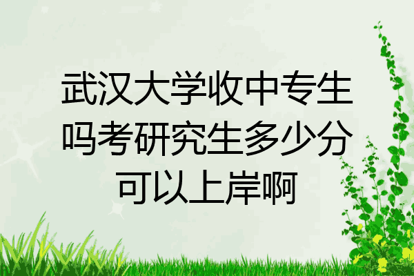 武汉大学收中专生吗考研究生多少分可以上岸啊
