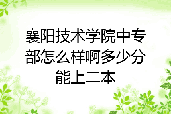襄阳技术学院中专部怎么样啊多少分能上二本