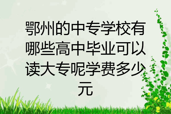 鄂州的中专学校有哪些高中毕业可以读大专呢学费多少元