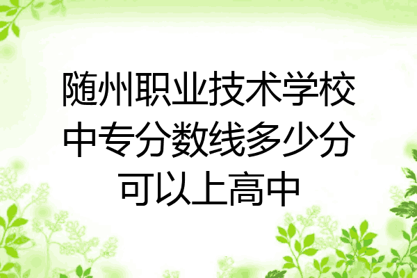 随州职业技术学校中专分数线多少分可以上高中