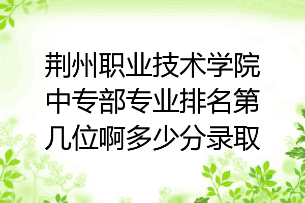 荆州职业技术学院中专部专业排名第几位啊多少分录取
