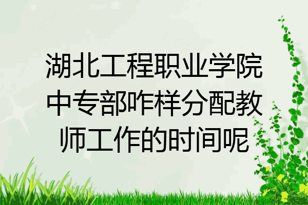 湖北工程职业学院中专部咋样分配教师工作的时间呢