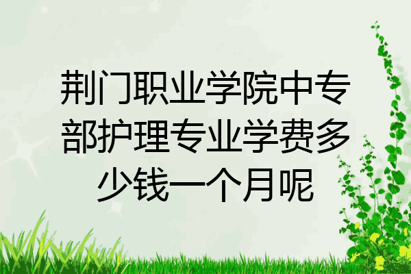 荆门职业学院中专部护理专业学费多少钱一个月呢
