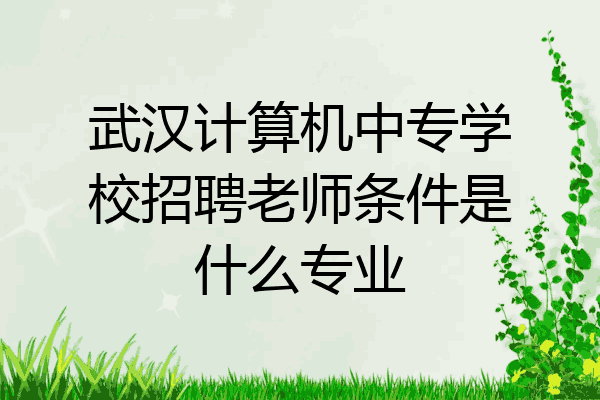 武汉计算机中专学校招聘老师条件是什么专业
