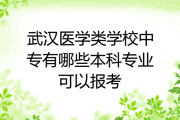 武汉医学类学校中专有哪些本科专业可以报考