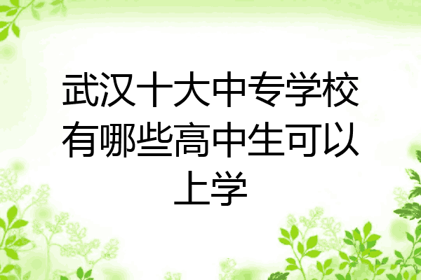 武汉十大中专学校有哪些高中生可以上学