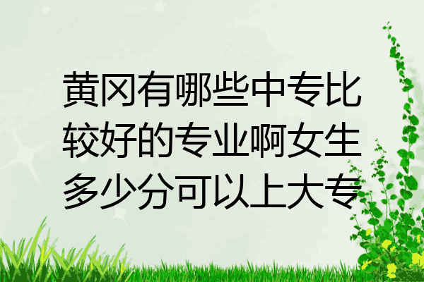 黄冈有哪些中专比较好的专业啊女生多少分可以上大专