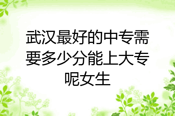 武汉最好的中专需要多少分能上大专呢女生