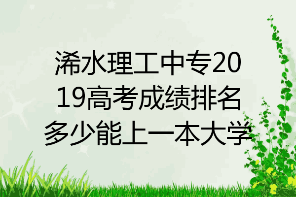浠水理工中专2019高考成绩排名多少能上一本大学