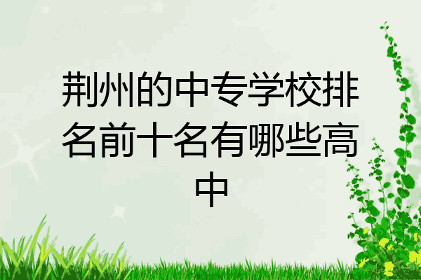 荆州的中专学校排名前十名有哪些高中