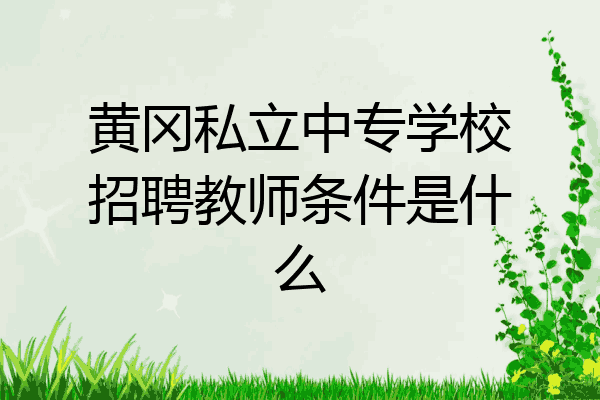 黄冈私立中专学校招聘教师条件是什么