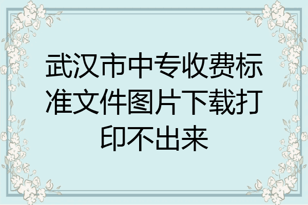 武汉市中专收费标准文件图片下载打印不出来
