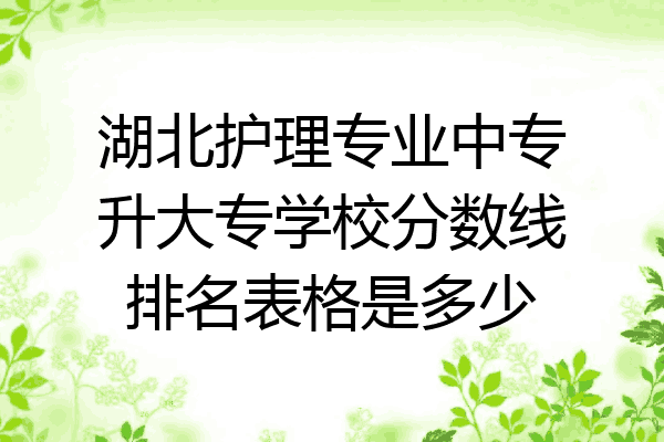 湖北护理专业中专升大专学校分数线排名表格是多少