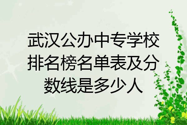 武汉公办中专学校排名榜名单表及分数线是多少人