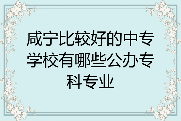 咸宁比较好的中专学校有哪些公办专科专业