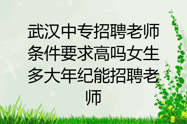 武汉中专招聘老师条件要求高吗女生多大年纪能招聘老师