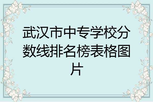 武汉市中专学校分数线排名榜表格图片