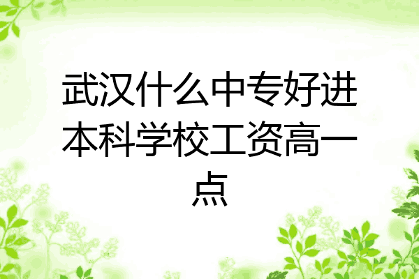 武汉什么中专好进本科学校工资高一点