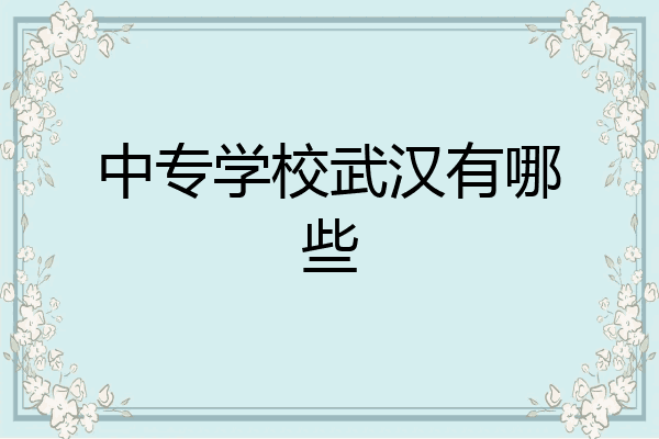 中专学校武汉有哪些