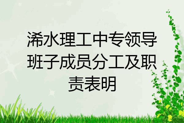 浠水理工中专领导班子成员分工及职责表明