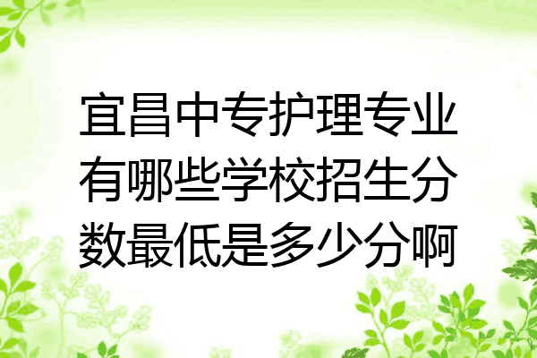 宜昌中专护理专业有哪些学校招生分数最低是多少分啊