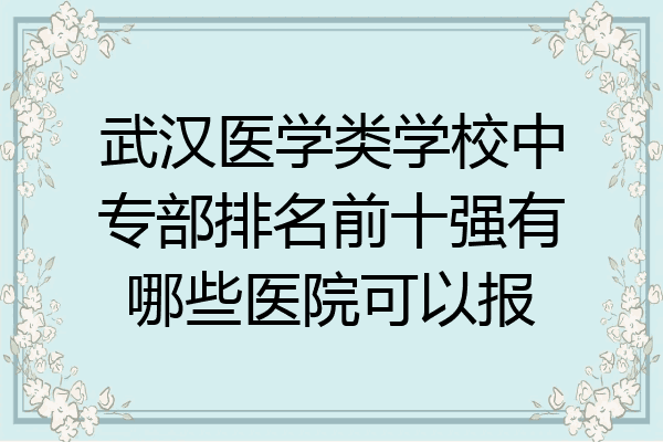 武汉医学类学校中专部排名前十强有哪些医院可以报