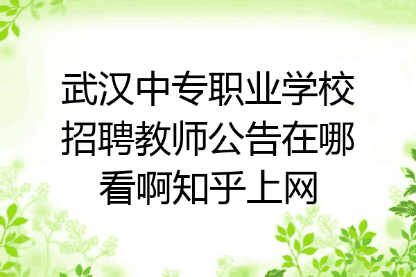 武汉中专职业学校招聘教师公告在哪看啊知乎上网