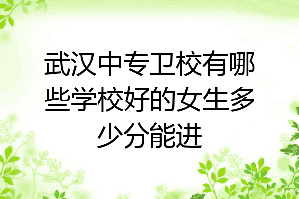 武汉中专卫校有哪些学校好的女生多少分能进