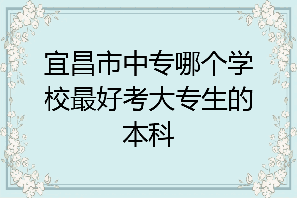 宜昌市中专哪个学校最好考大专生的本科