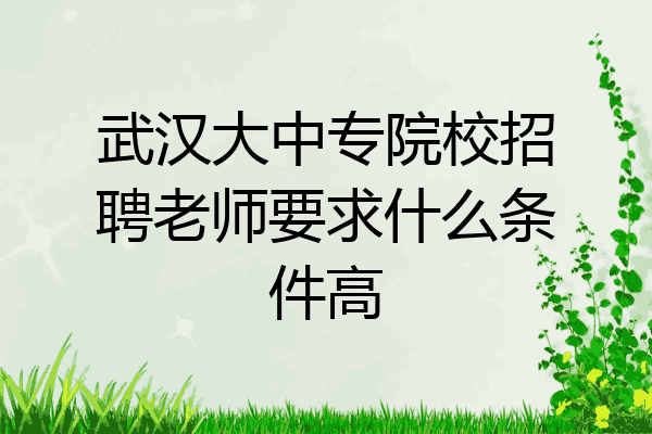 武汉大中专院校招聘老师要求什么条件高