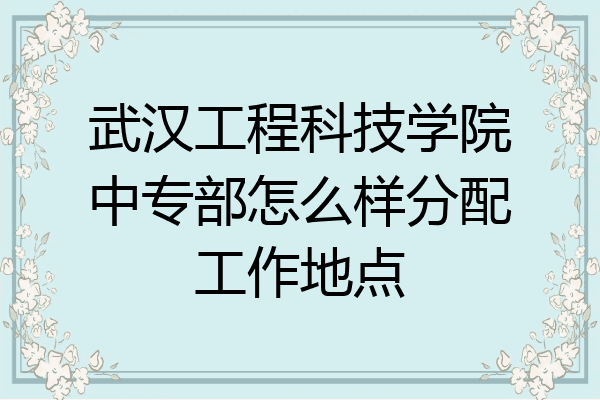 武汉工程科技学院中专部怎么样分配工作地点