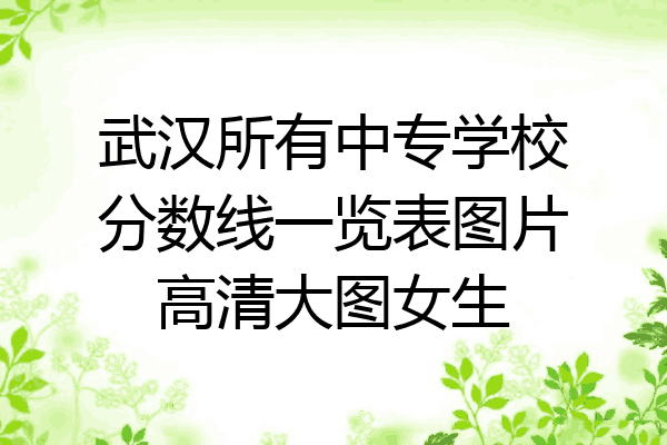 武汉所有中专学校分数线一览表图片高清大图女生