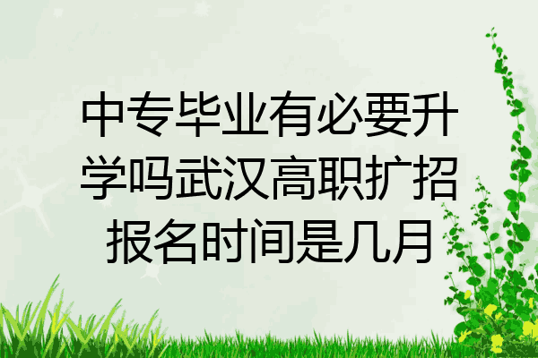 中专毕业有必要升学吗武汉高职扩招报名时间是几月