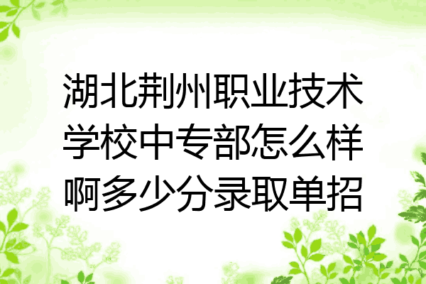 湖北荆州职业技术学校中专部怎么样啊多少分录取单招