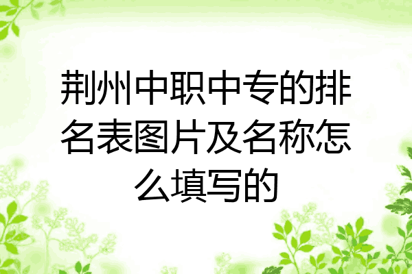 荆州中职中专的排名表图片及名称怎么填写的