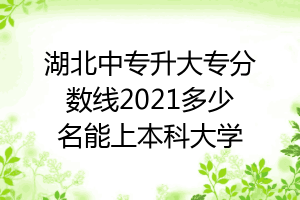 湖北中专升大专分数线2021多少名能上本科大学