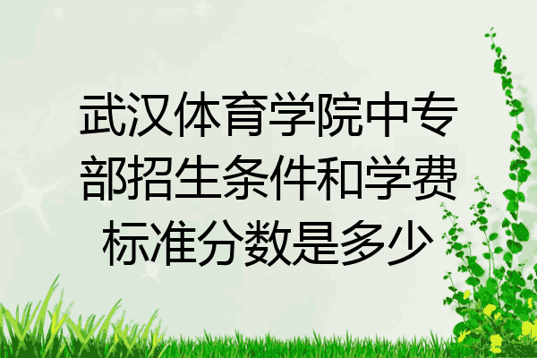 武汉体育学院中专部招生条件和学费标准分数是多少
